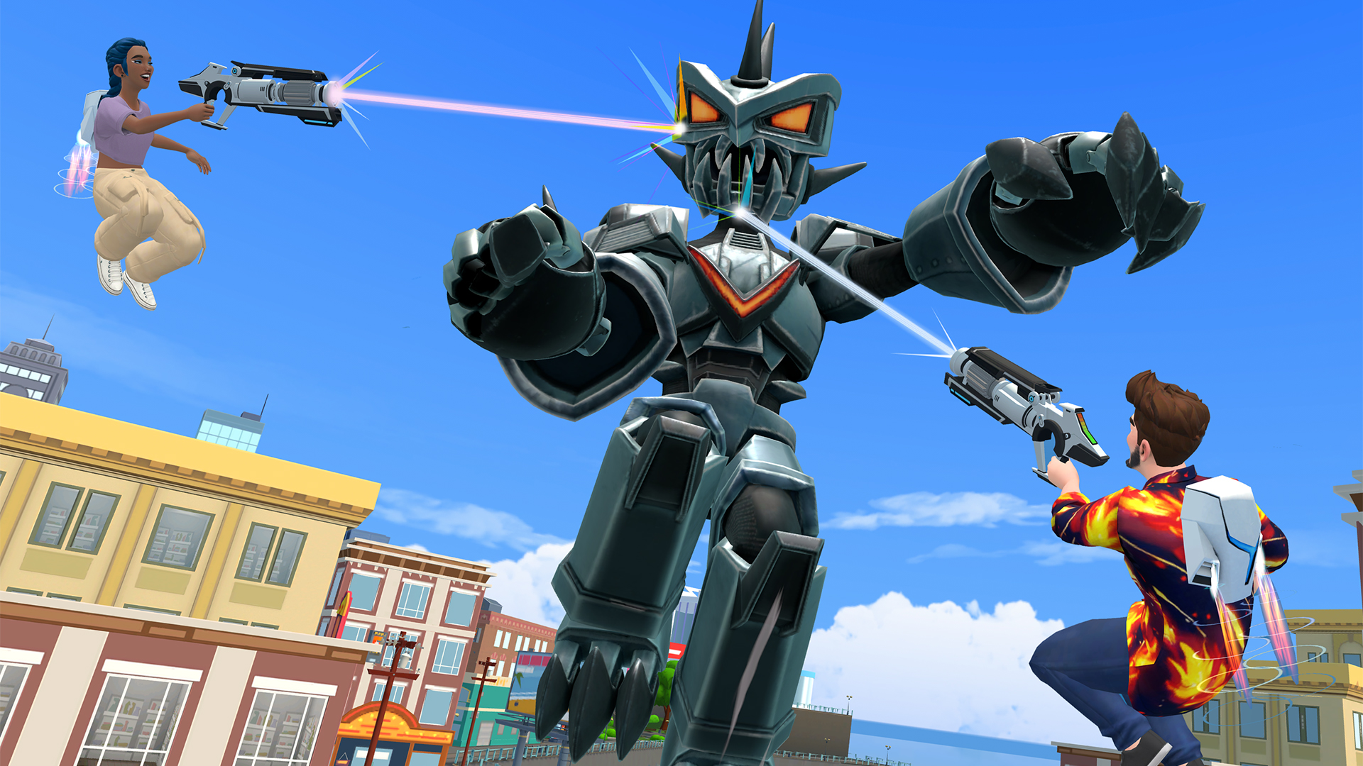 Kaiju City Showdown screenshot featuring a mecha encounter